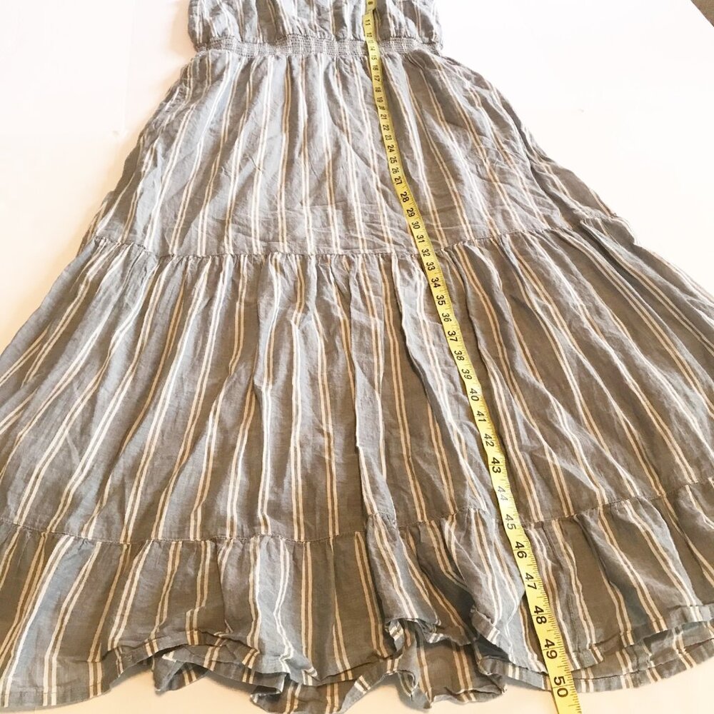 TOAD & CO. Airbrush Maxi Dress Blue White Tiered Organic Cotton Womens Small - Picture 8 of 8